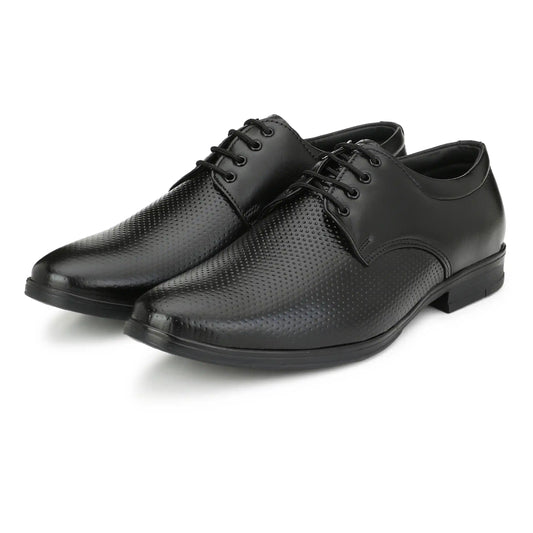 Lace Up for Men Dotted Pattern Pure Leather Shoes