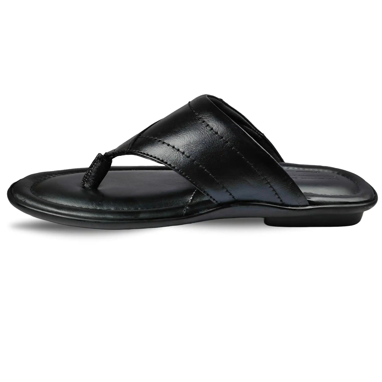 Genuine Leather Sandals for Men Black Slippers