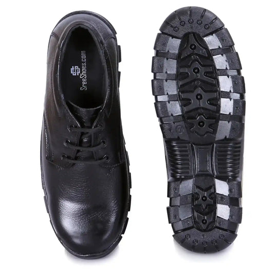 Men Industrial Lace Up Pure Leather Safety Shoes