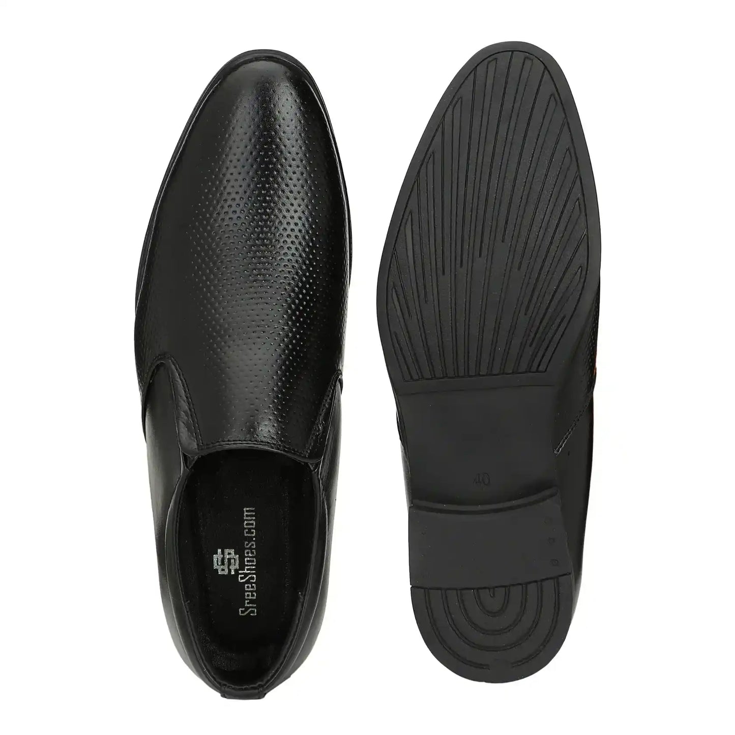 Slip On for Men Dotted Pure Leather Formal Shoes