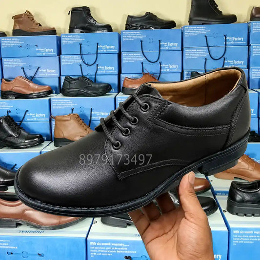 Men Police Uniform Comfort Shoes Pure Leather Formal Ankle Shoes