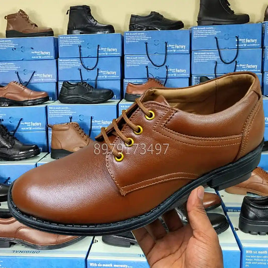 Pure Leather Formal Ankle Shoes Men Police Uniform Comfort Shoes