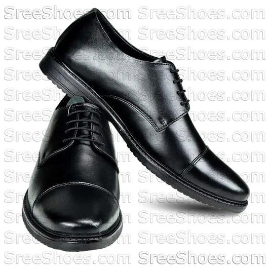 Formal Dress Shoes Cap Top Pure Leather Derby Shoes for Men