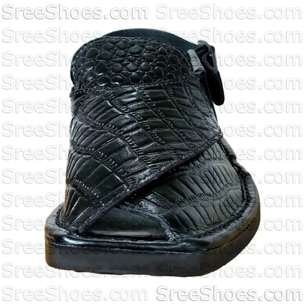 Pure Leather Original Peshawari Sandals Dailywear Slipper Cross Design Strap Sandals