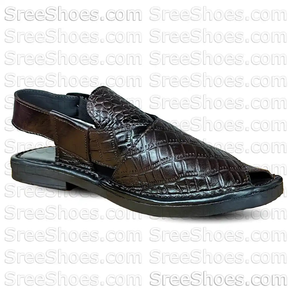 Pure Leather Original Peshawari Sandals Dailywear Slipper Cross Design Strap Sandals