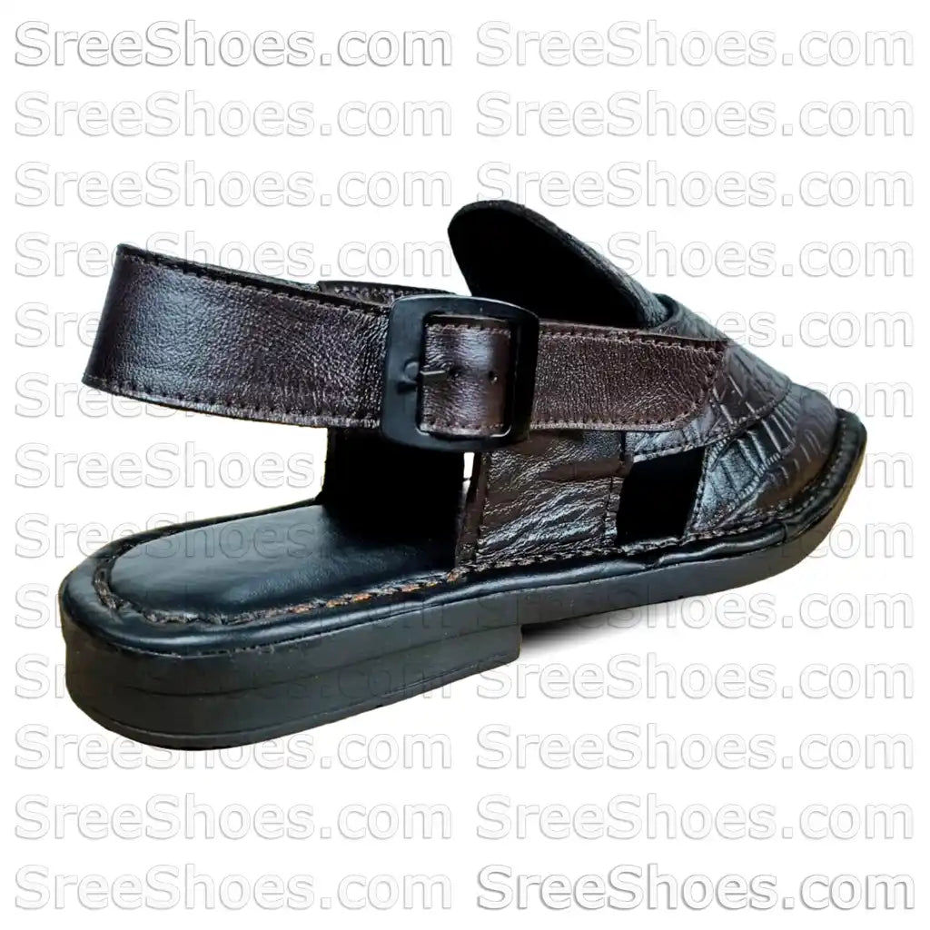Pure Leather Original Peshawari Sandals Dailywear Slipper Cross Design Strap Sandals