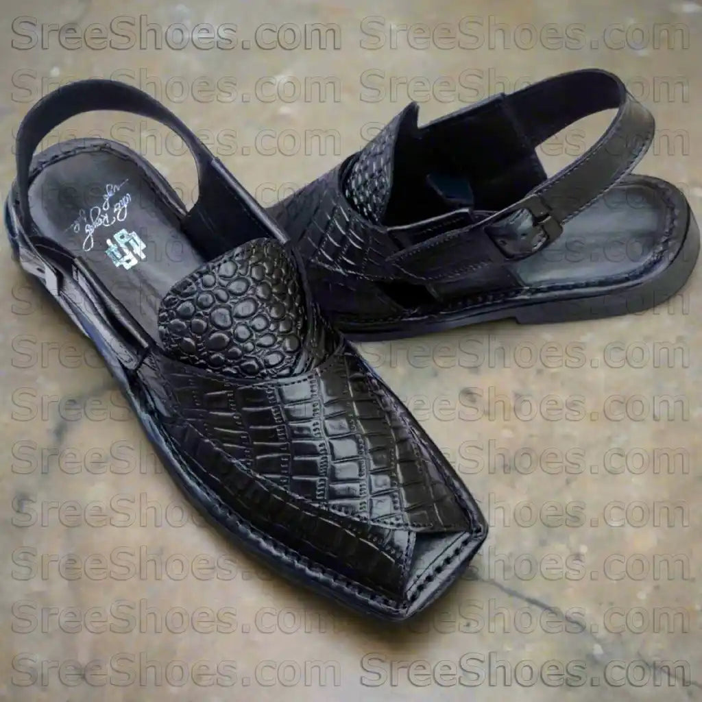 Pure Leather Original Peshawari Sandals Dailywear Slipper Cross Design Strap Sandals