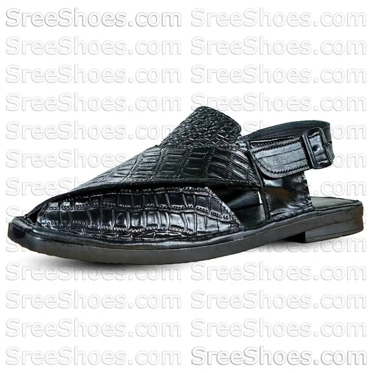 Pure Leather Original Peshawari Sandals Dailywear Slipper Cross Design Strap Sandals