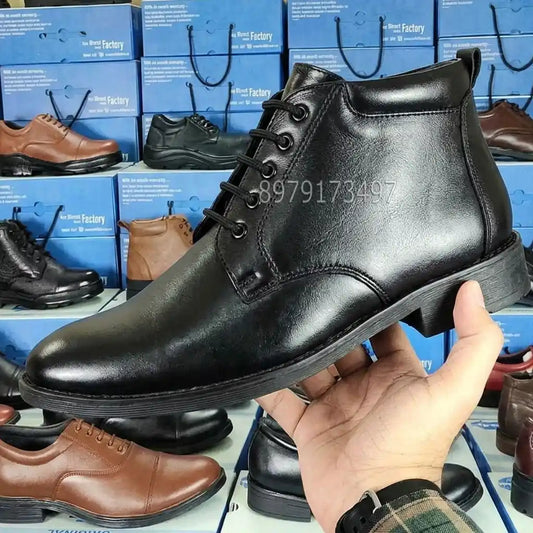 Ankle Boots for Men Pure Leather Police Dress Shoes