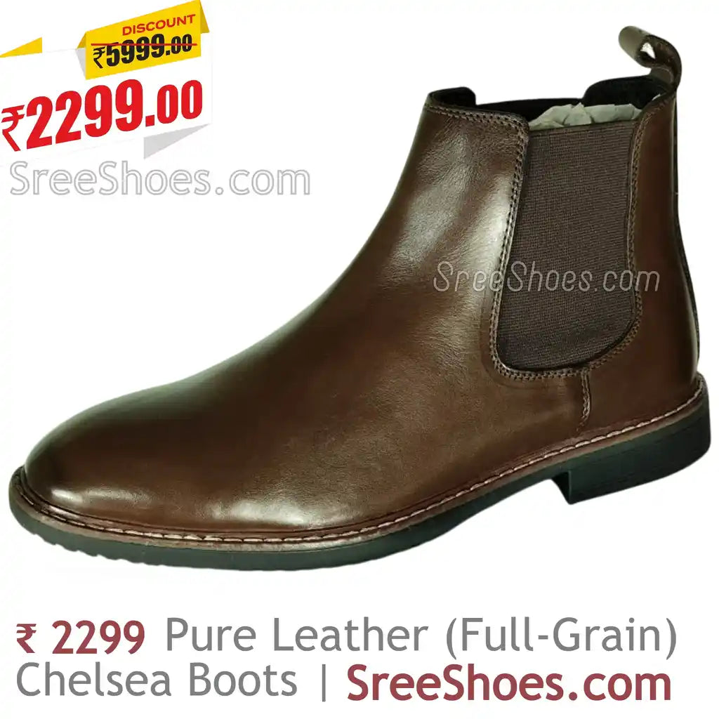 Classy Full-Grain Leather Chelsea Boots for Men Business Boots