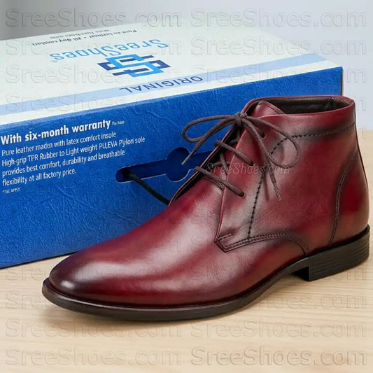 Premium Full-Grain Leather Chukka Boot for Men Casual Ankle Shoes