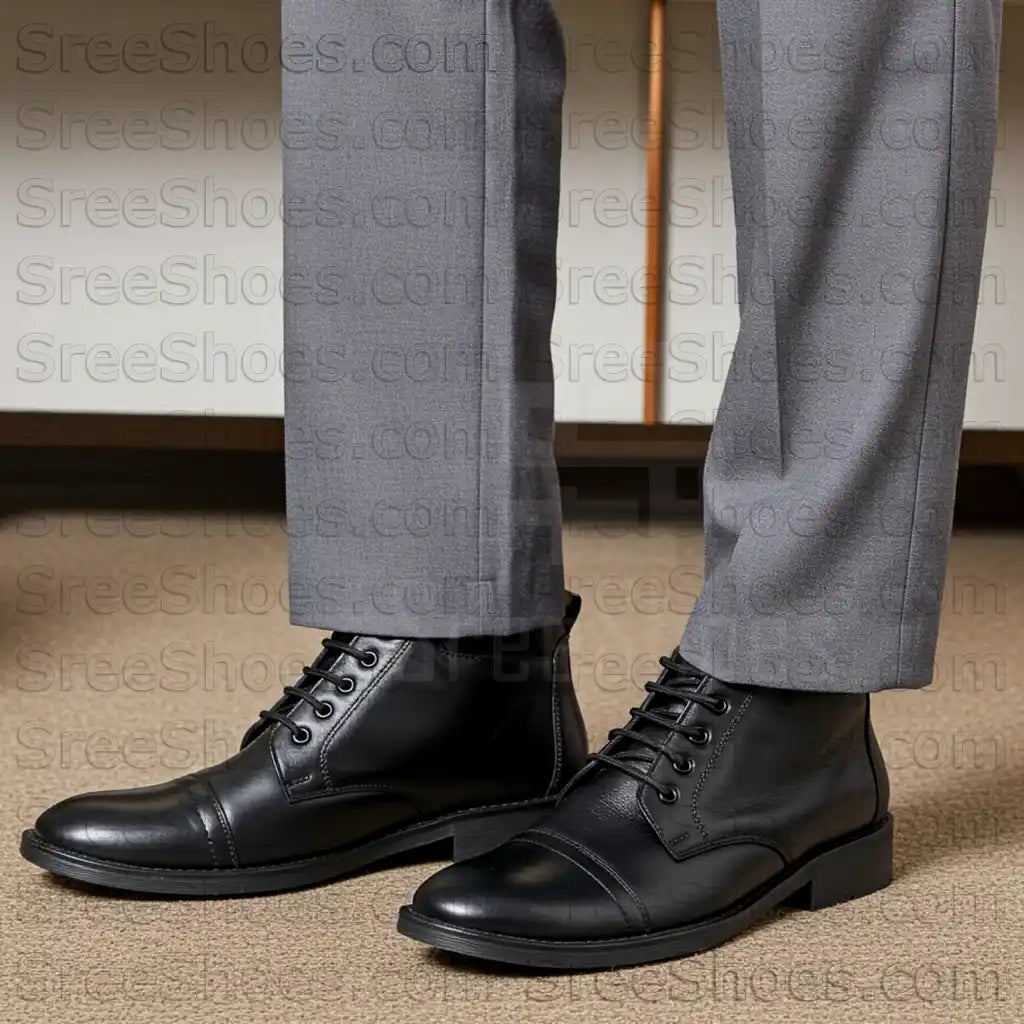 Men Pure Leather Ankle Boots