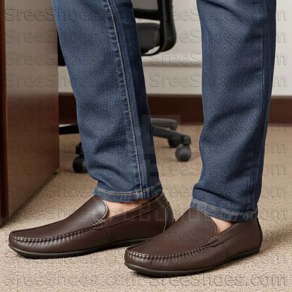 Genuine Leather Loafers for Men Slip On Shoes