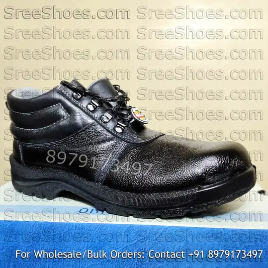 Industrial Steel-Toe Boot Genuine-Grain Leather Shoes