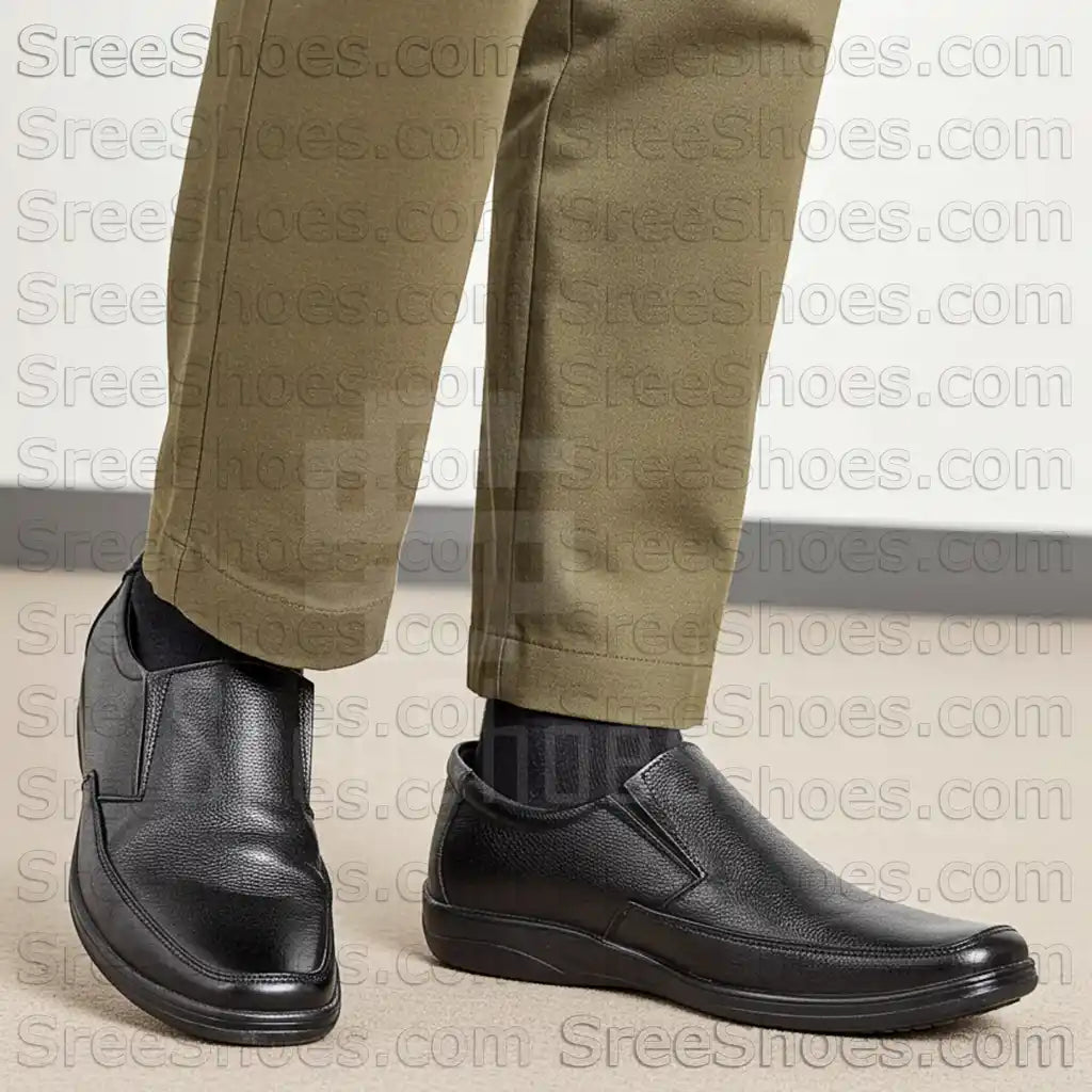 Pure Leather Men's Loafers slip on Formal Dress Shoes