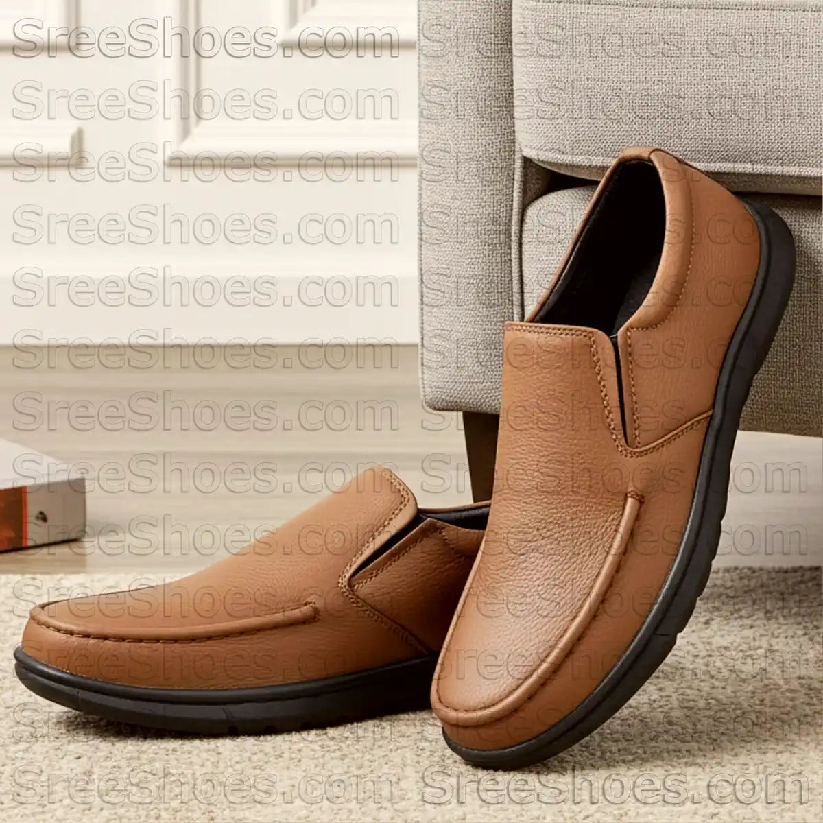 Formal Loafers for Men Pure Leather Comfort Slip On Shoes