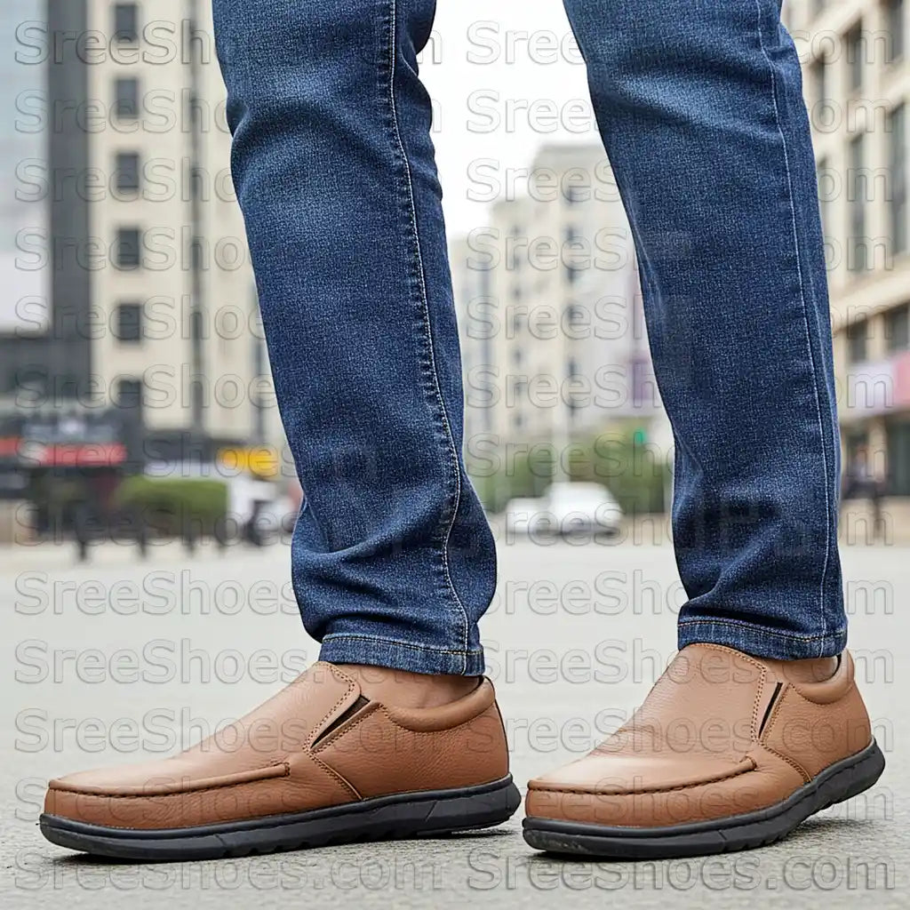 Formal Loafers for Men Pure Leather Comfort Slip On Shoes