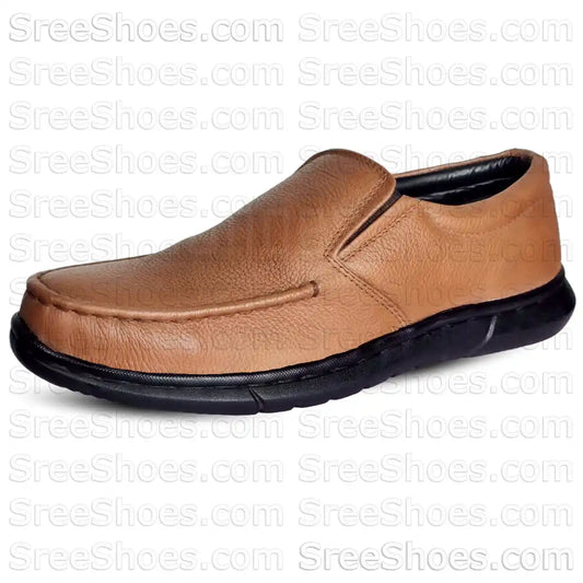 Men's Loafers Pure Leather Apron Toe Formal Comfort Slip On Shoes
