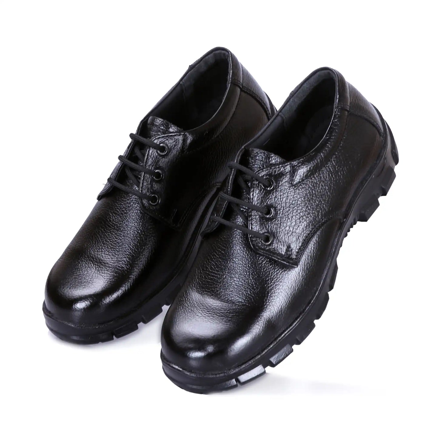 Men Industrial Lace Up Pure Leather Safety Shoes