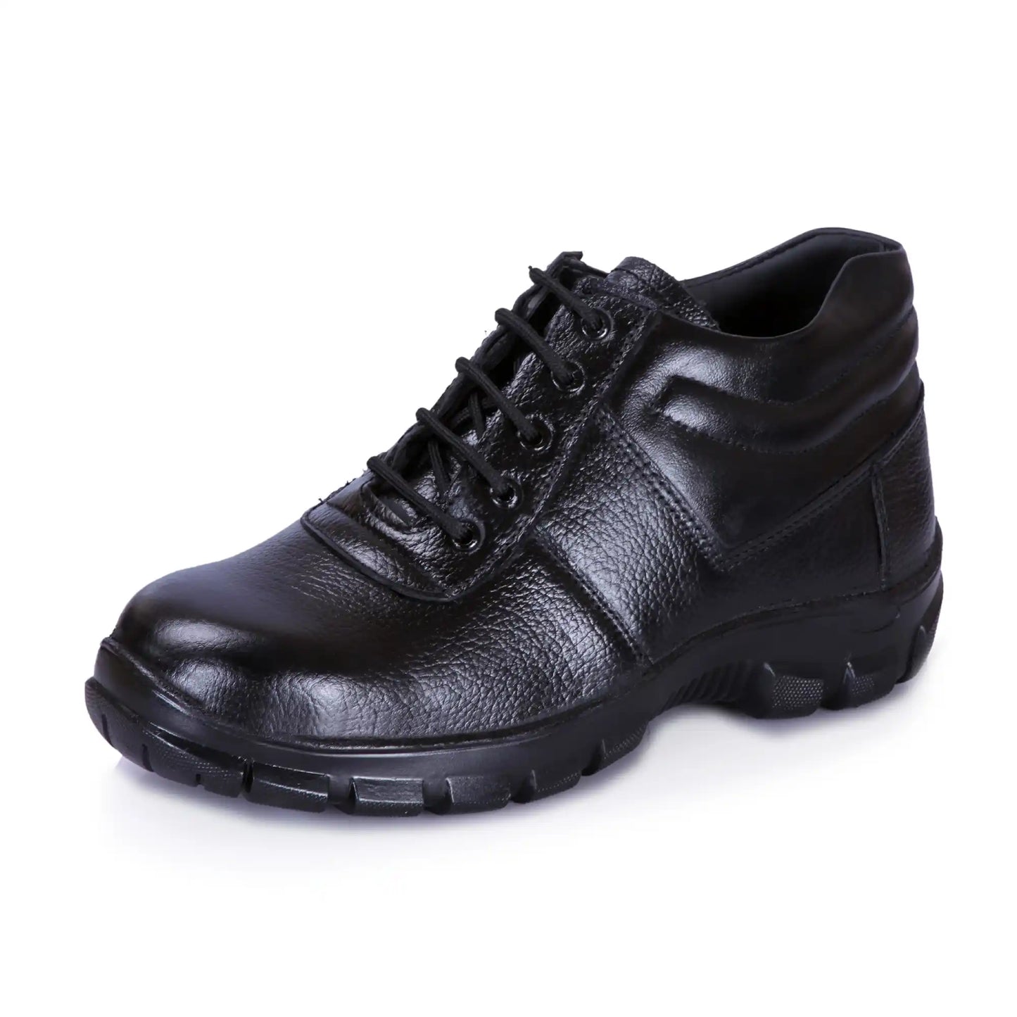 Men Industrial Lace Up Pure Leather Safety Shoes