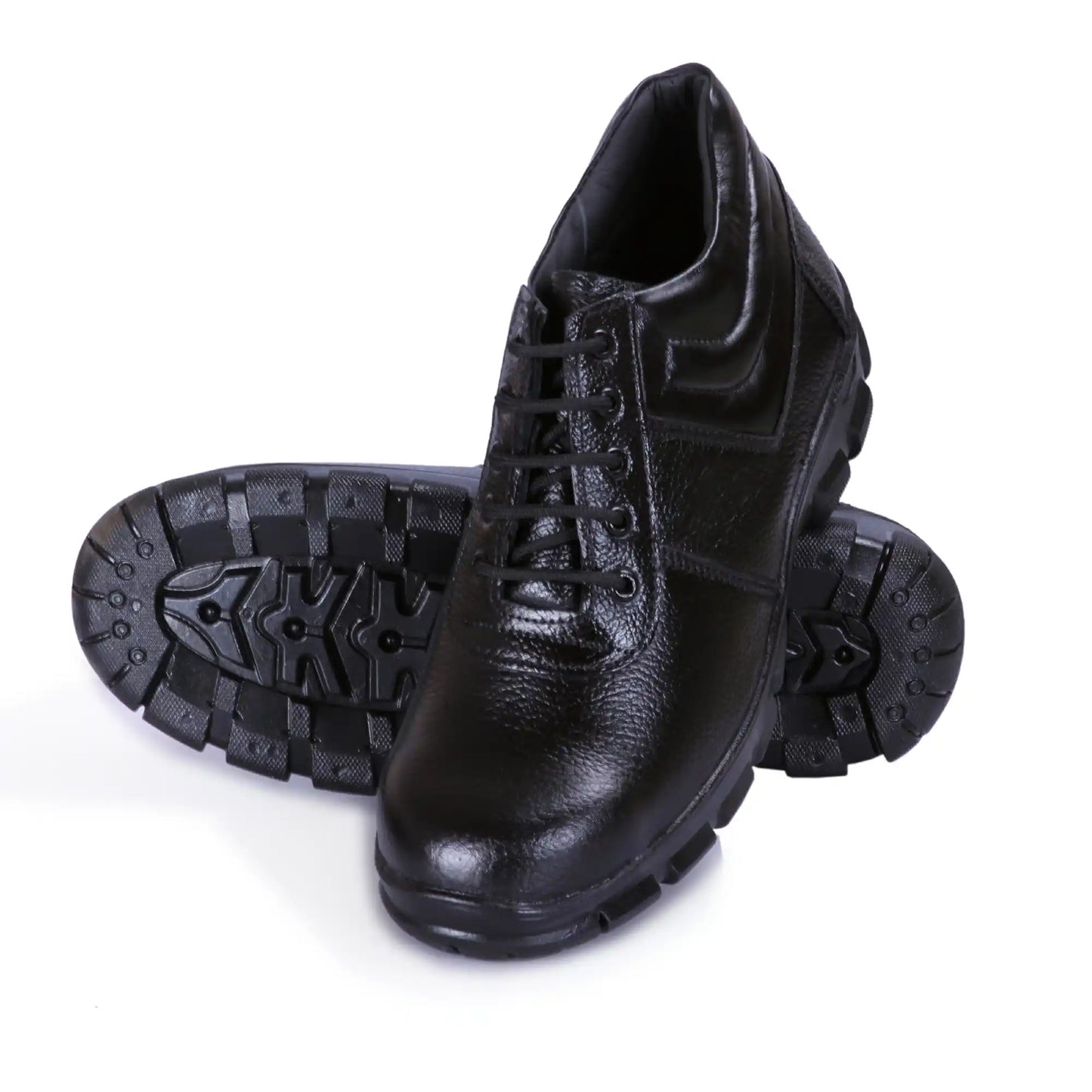 Men Industrial Lace Up Pure Leather Safety Shoes