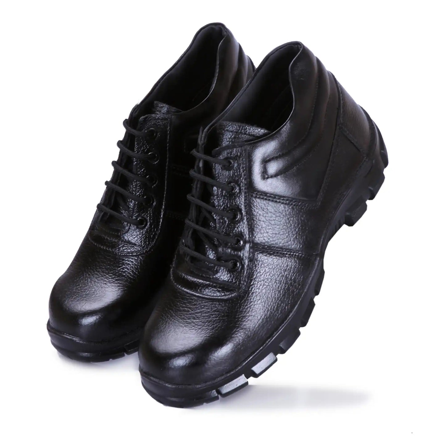 Men Industrial Lace Up Pure Leather Safety Shoes