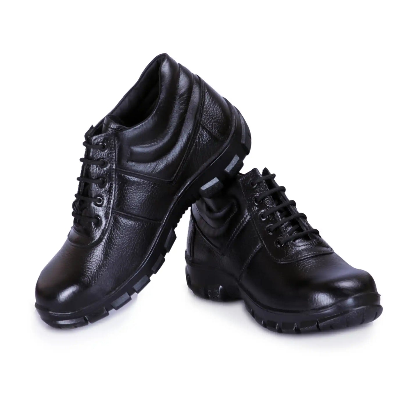 Men Industrial Lace Up Pure Leather Safety Shoes