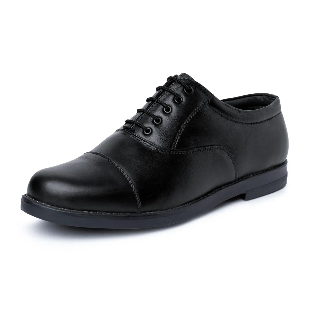 Genuine Leather Oxford Shoes Lace Up Black 6UK/40 TPR
