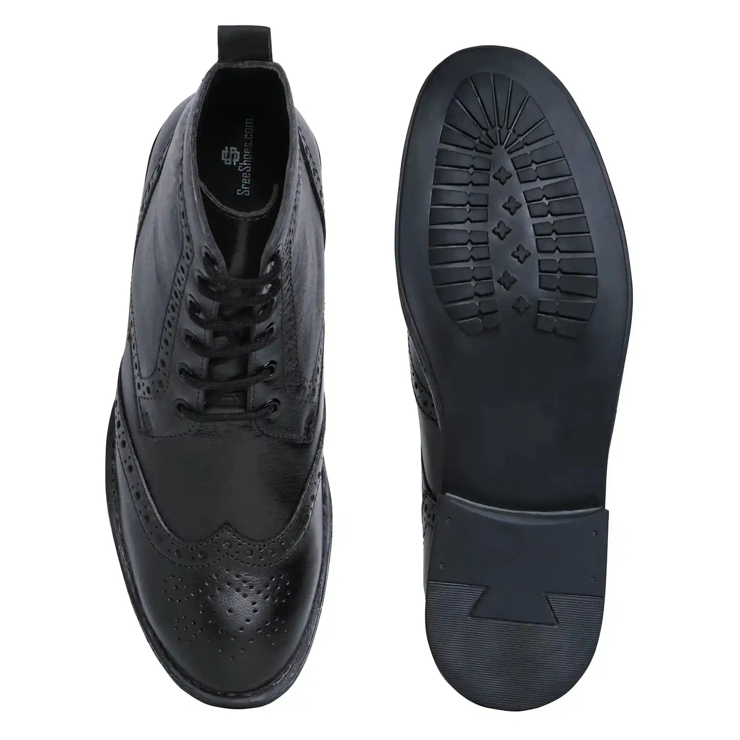 Genuine Leather Brogue Boots for Men