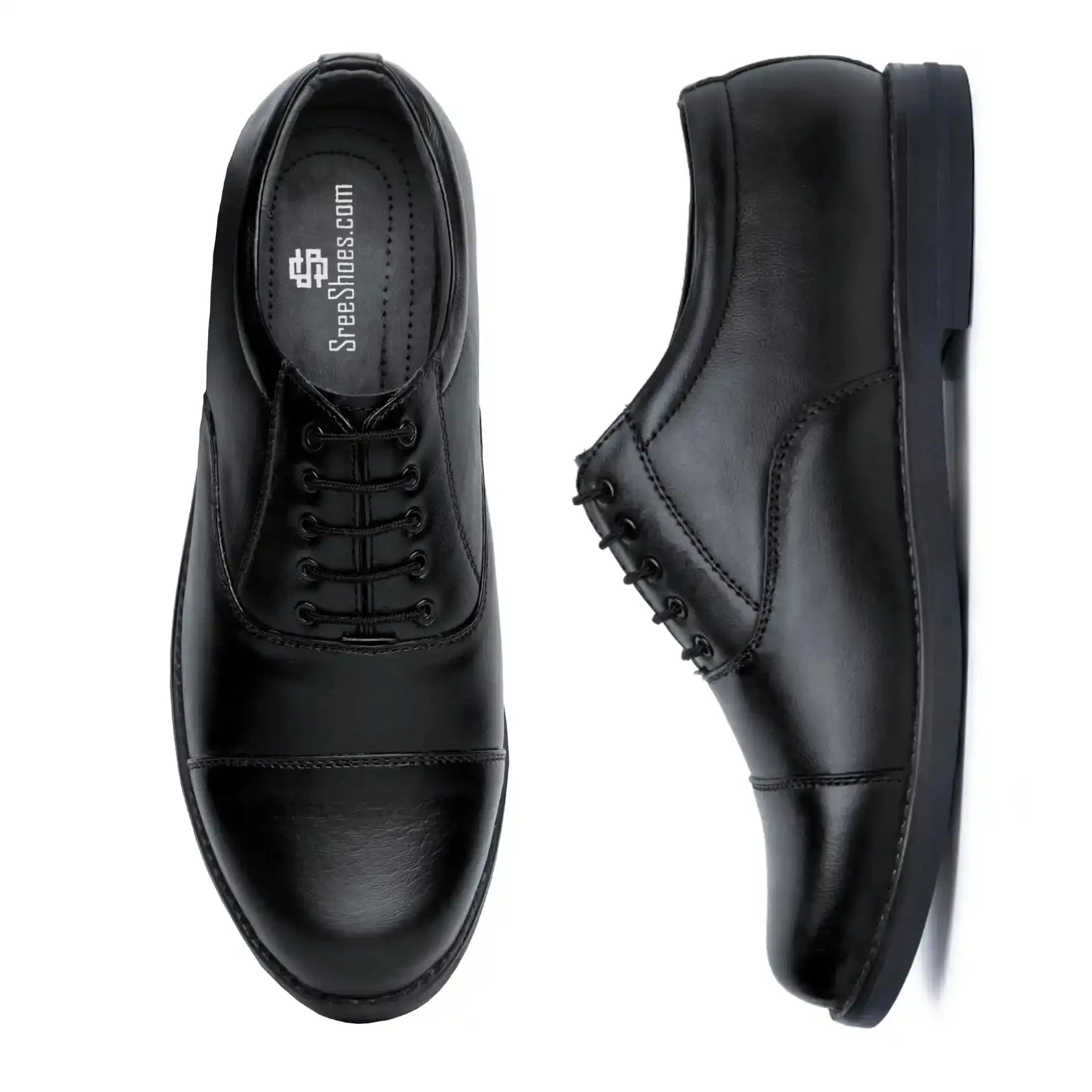 Oxford Black Shoes Police Uniform Genuine Leather Oxford Shoes
