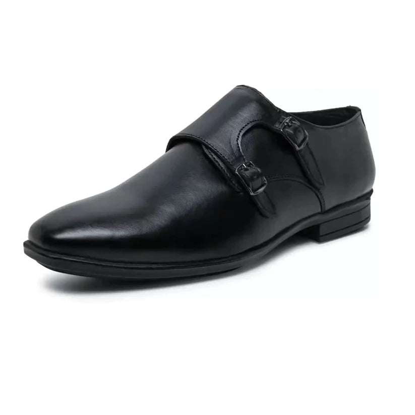 Pure Leather Double Monk Strap Shoes for Men