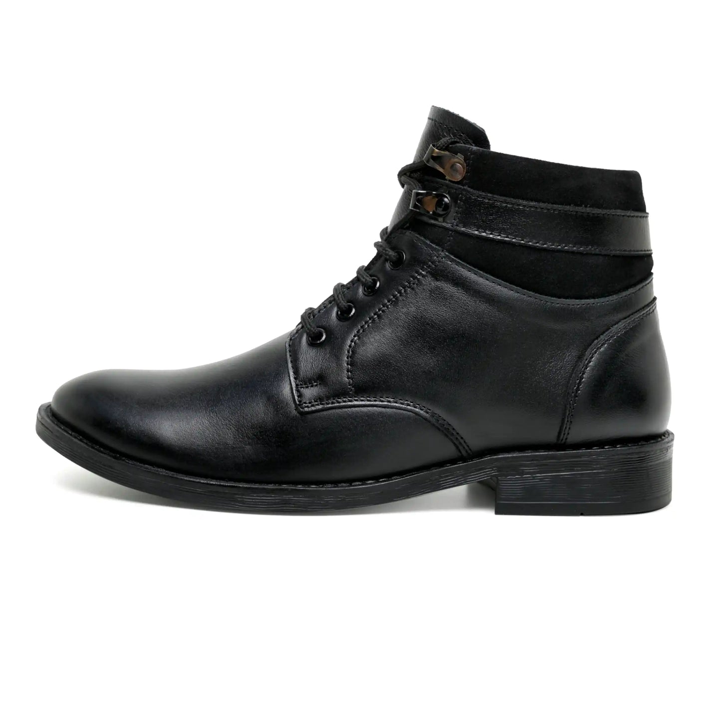 Pure Leather Boots for Men Black Ankle Shoes