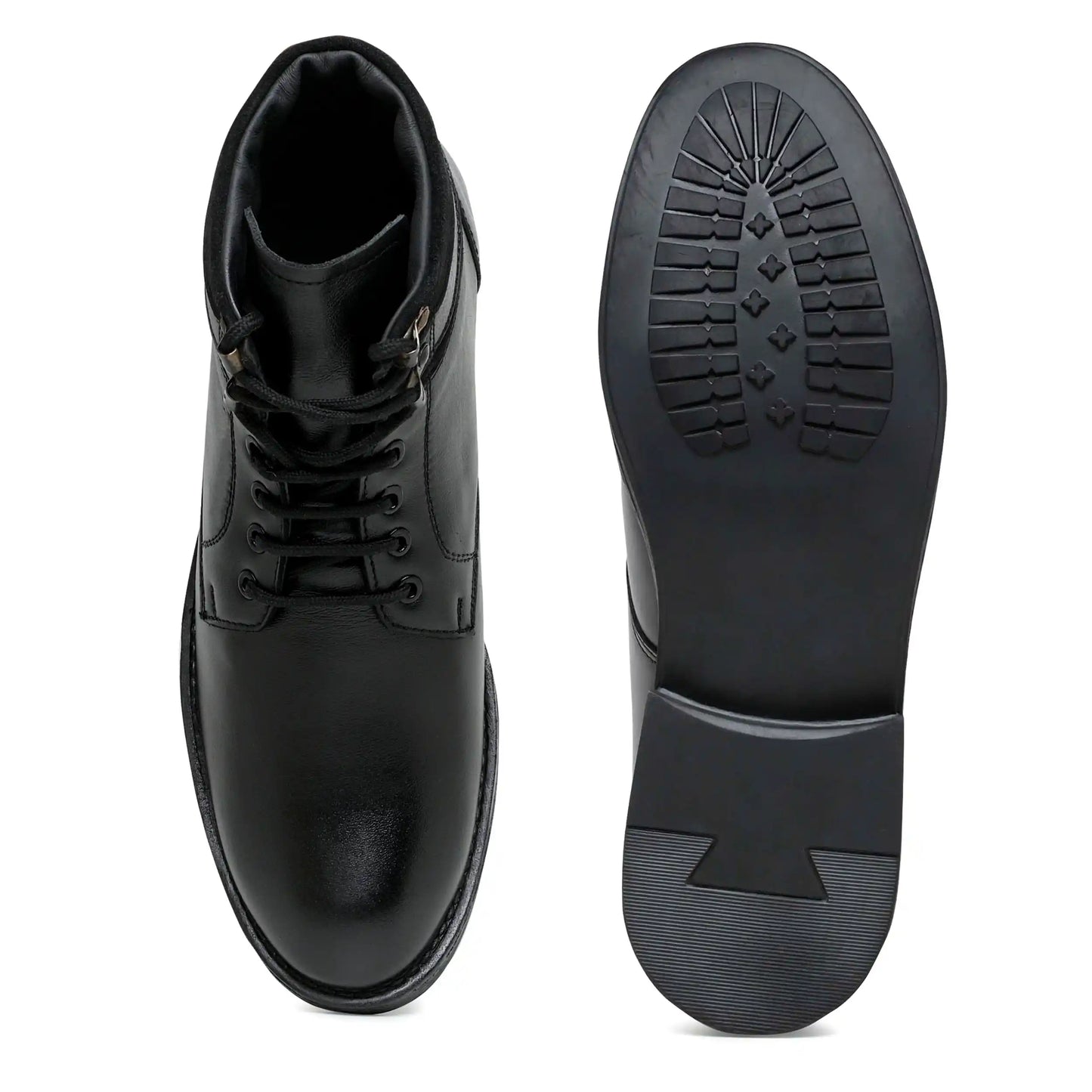 Pure Leather Boots for Men Black Ankle Shoes