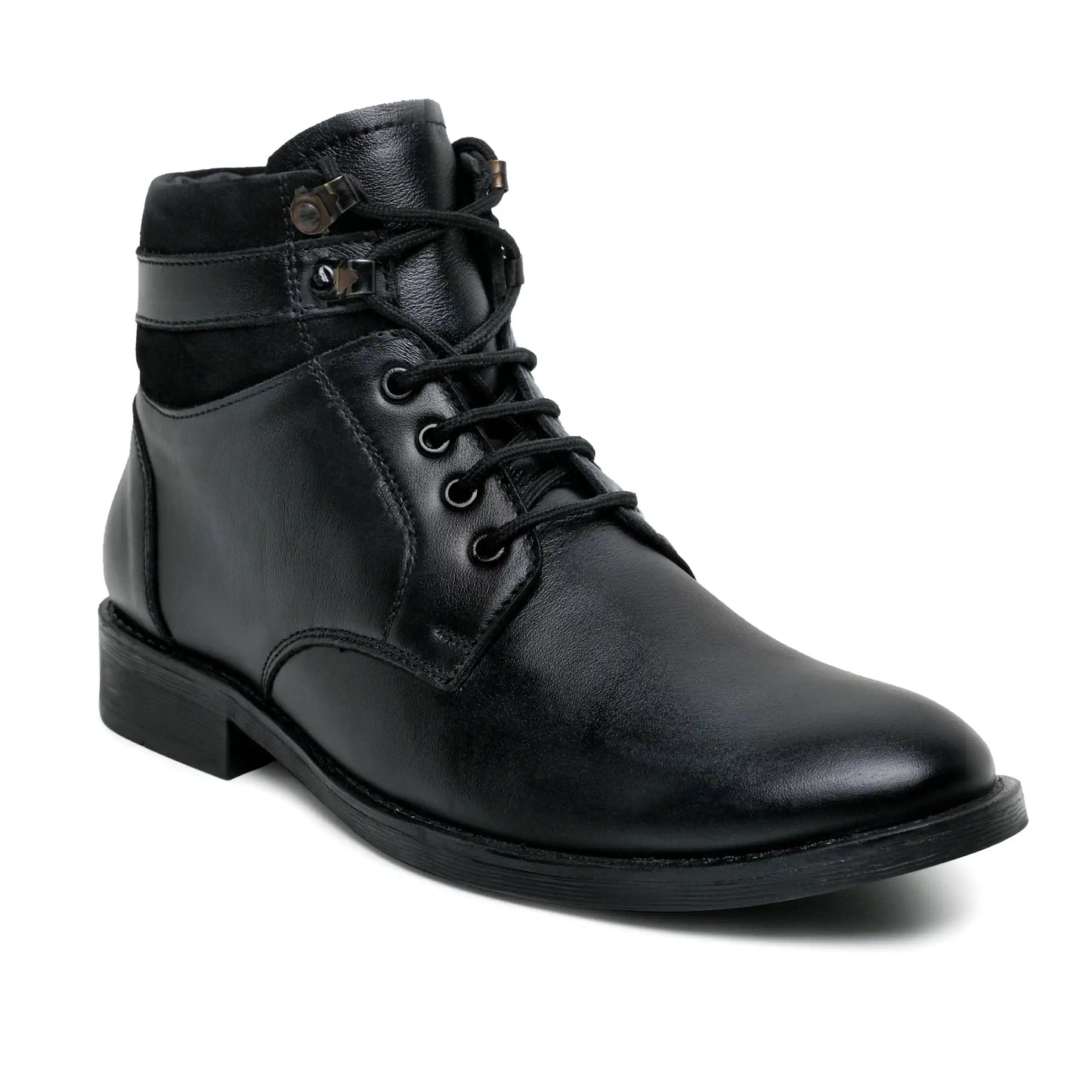 Pure Leather Boots for Men Black Ankle Shoes