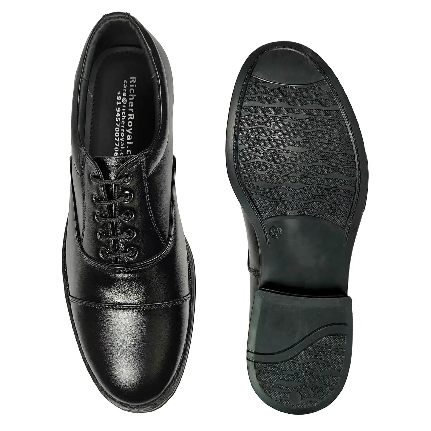 Police Dress Shoes Pure Leather Oxford for Men