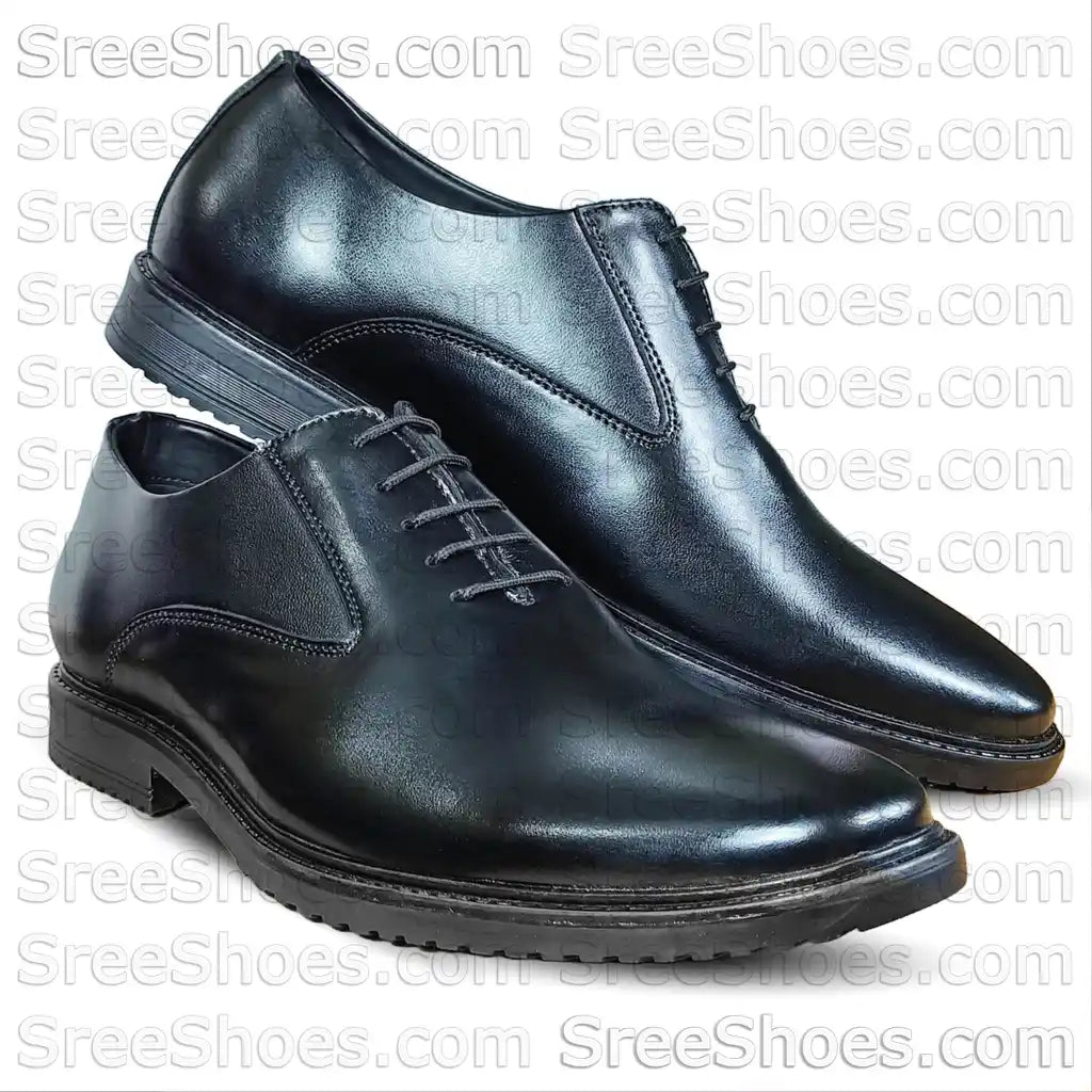 Formal Dress Shoes Pure Leather Oxford Wholecut-Toe Black Lace Up