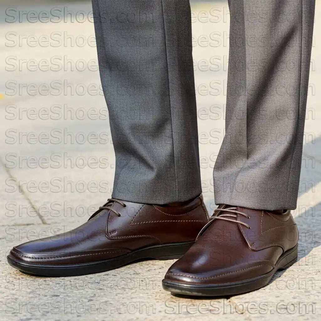 Brown Derby Lace Up Shoes Pure Leather Apron Lace Up Shoes for Men