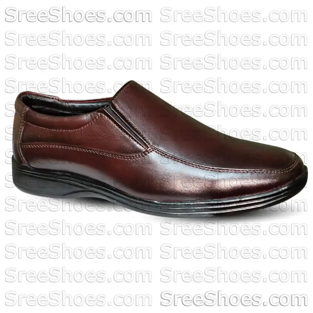 Brown Formal Loafer Shoes Pure Leather Apron Slip On Shoes for Men