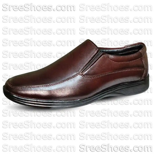 Brown Formal Loafer Shoes Pure Leather Apron Slip On Shoes for Men