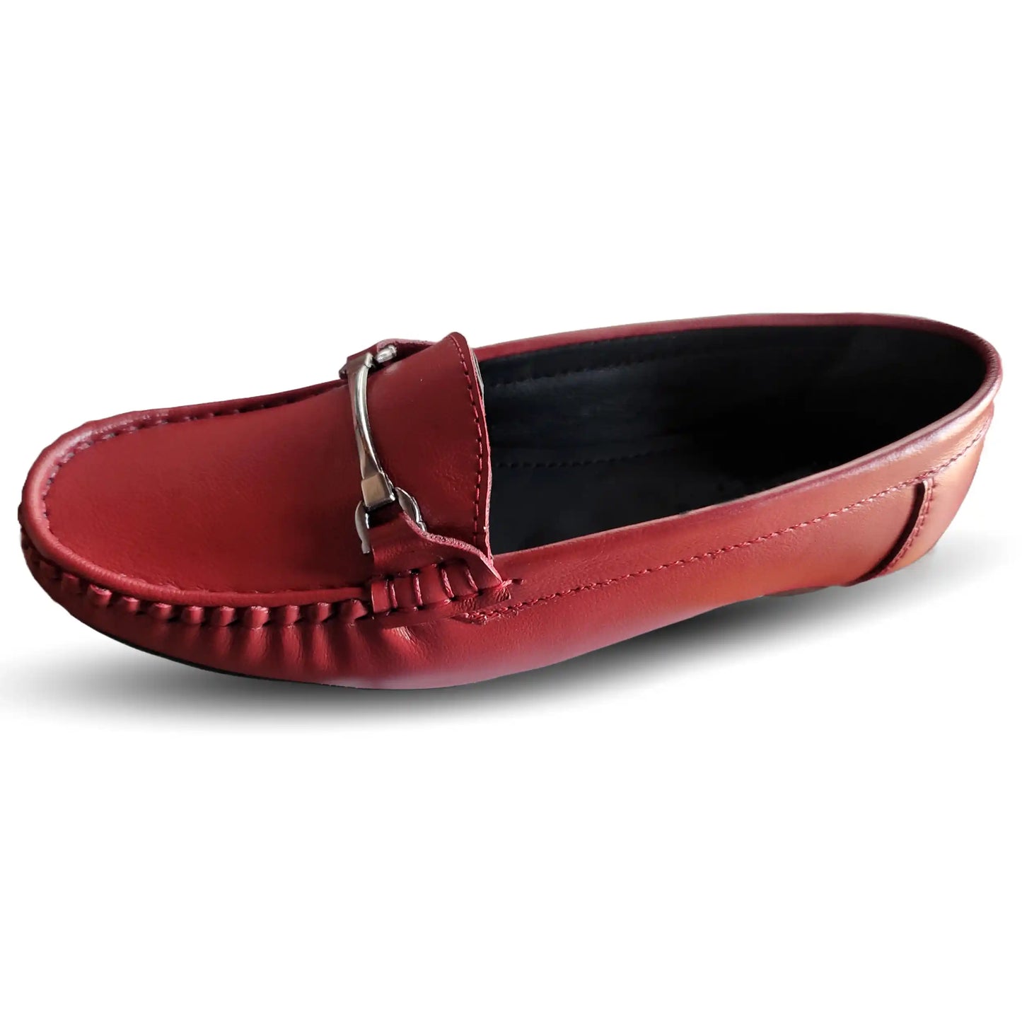 Bit Loafers for Women Pure Leather Ladies Slip On Casual Women Moccasins Shoes