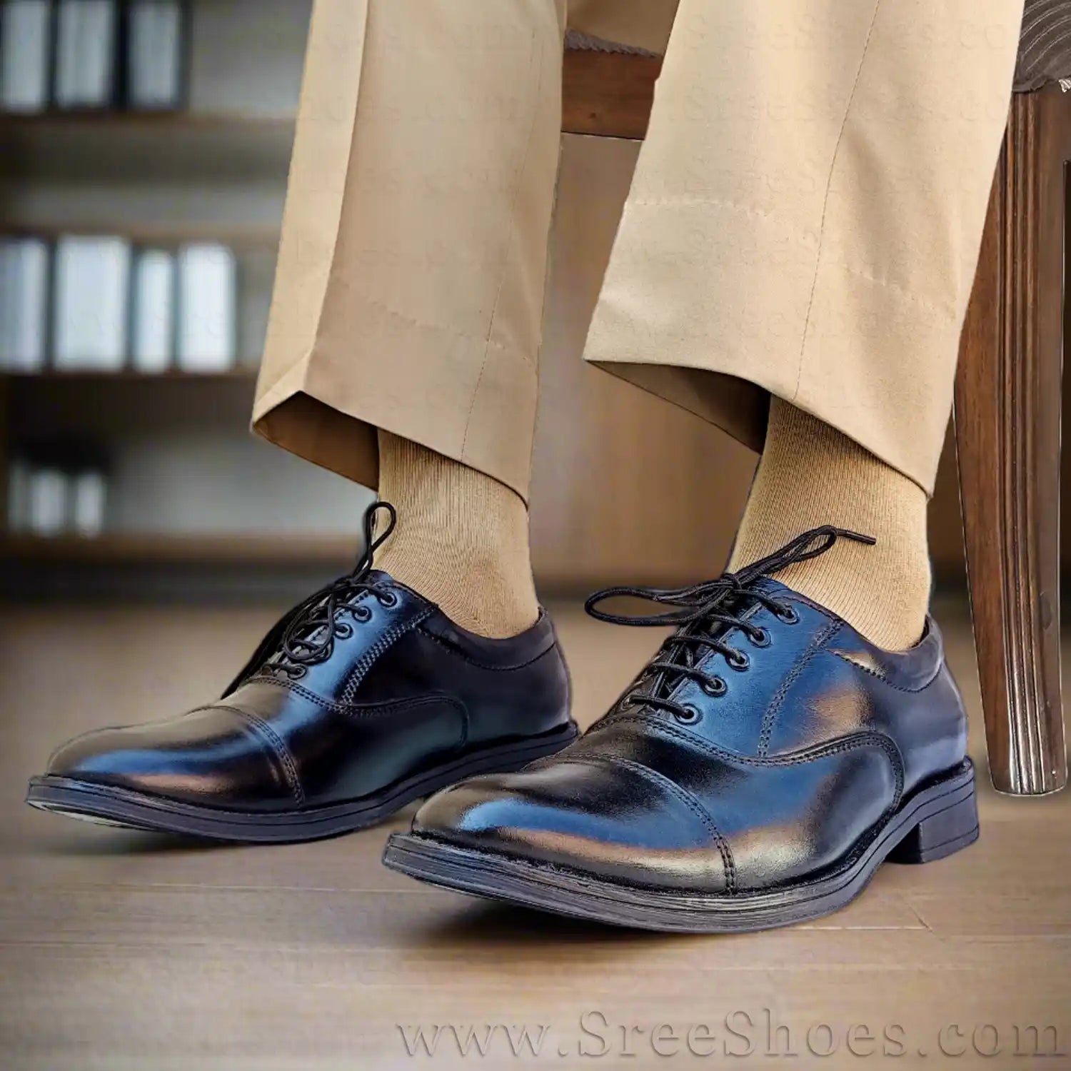 Black Leather Shoes Black Shoes Police Uniform Dabang Genuine