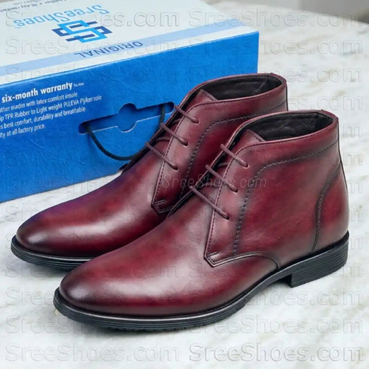 Premium Full-Grain Leather Chukka Boot for Men Casual Ankle Shoes
