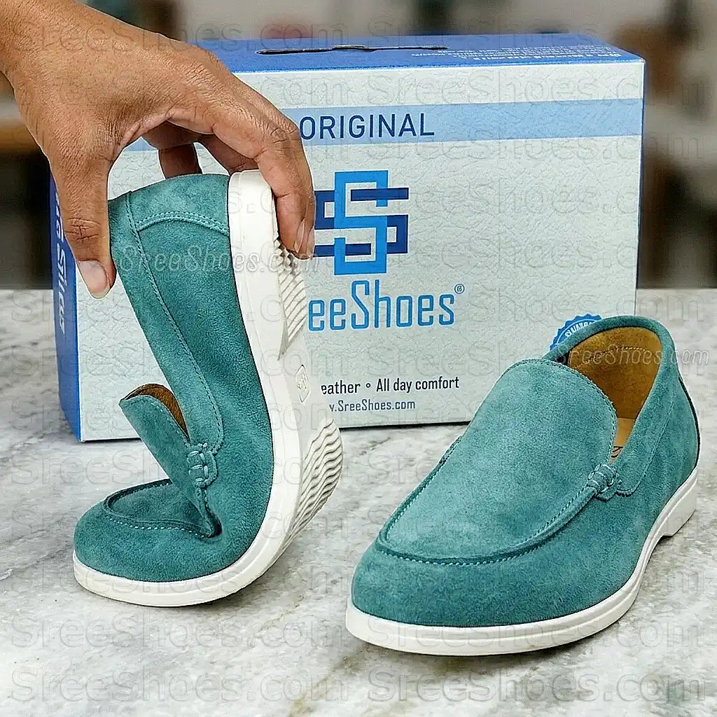Men's Premium Suede Leather Moccasin Loafers Lightweight Casual Slip-On Shoes