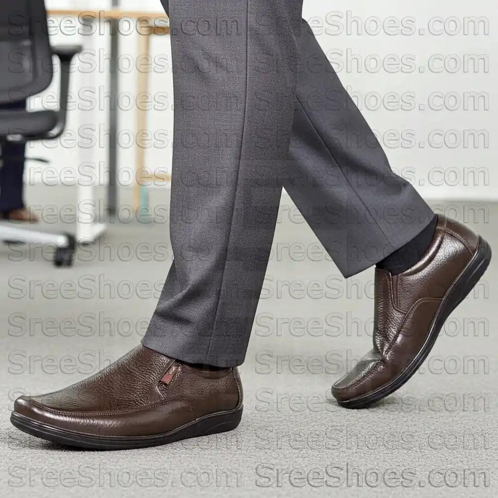 Pure Leather Men's Loafers slip on Formal Dress Shoes