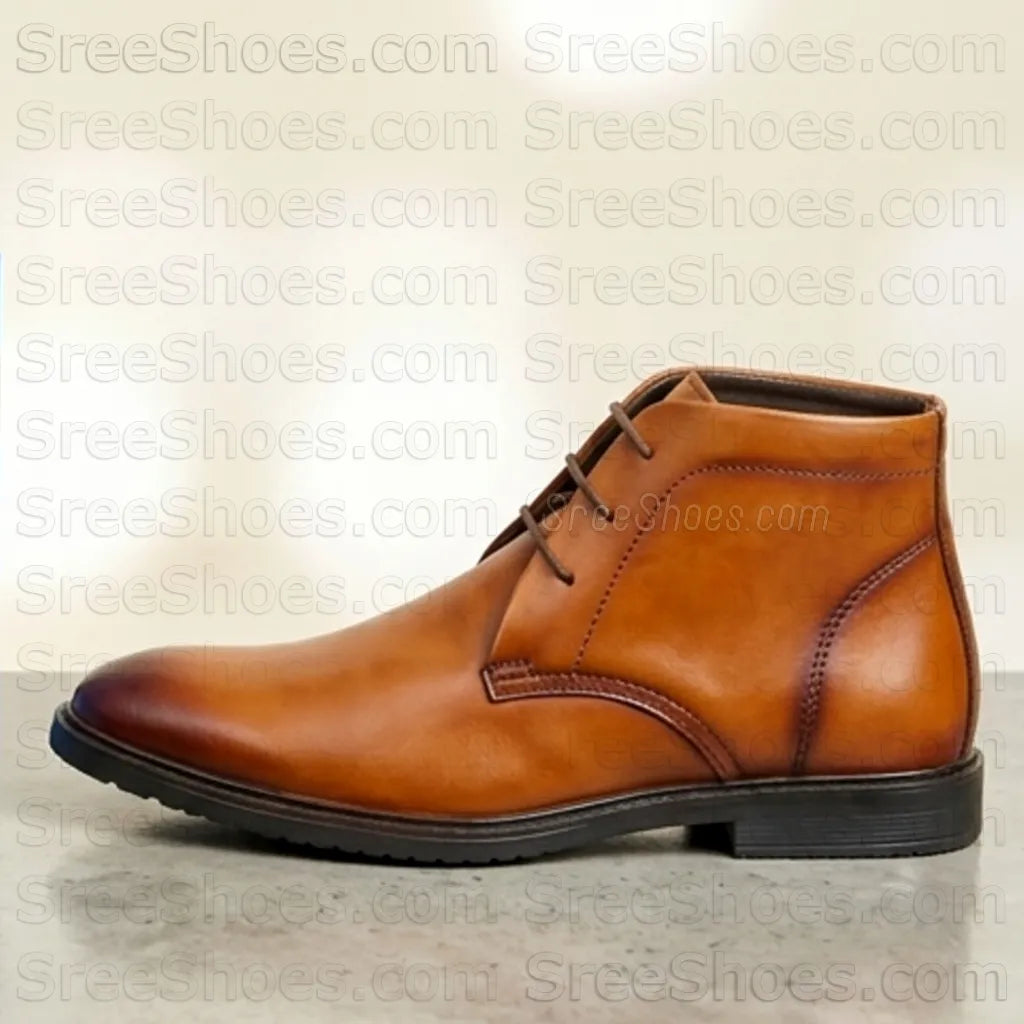 Pure Full-Grain Leather Chukka Boot for Men