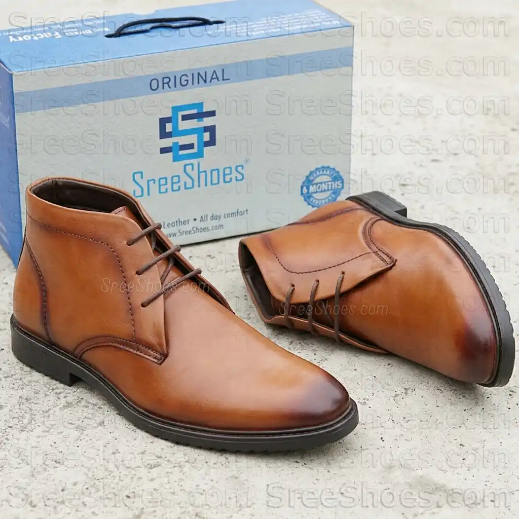 Pure Full-Grain Leather Chukka Boot for Men