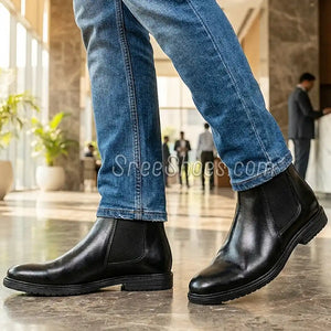 Men's Full-Grain Pure Leather Chelsea Boots