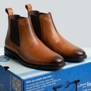 Full-Grain Pure Leather Chelsea Dress Boots for Men