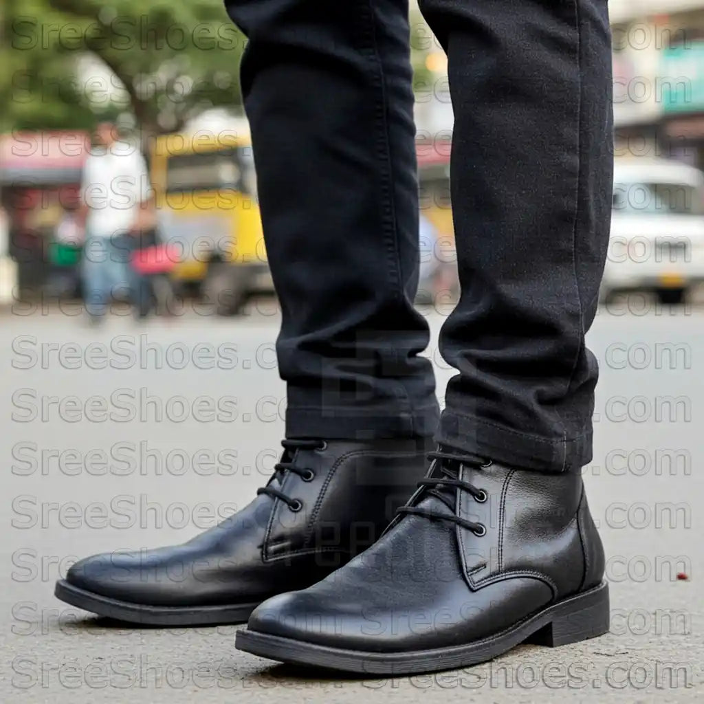 Men Pure Leather Chukka Boots Ankle Shoes