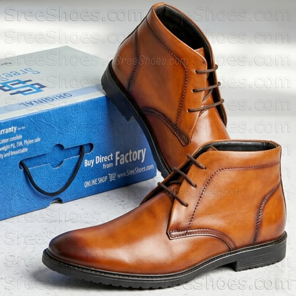 Pure Full-Grain Leather Chukka Boot for Men